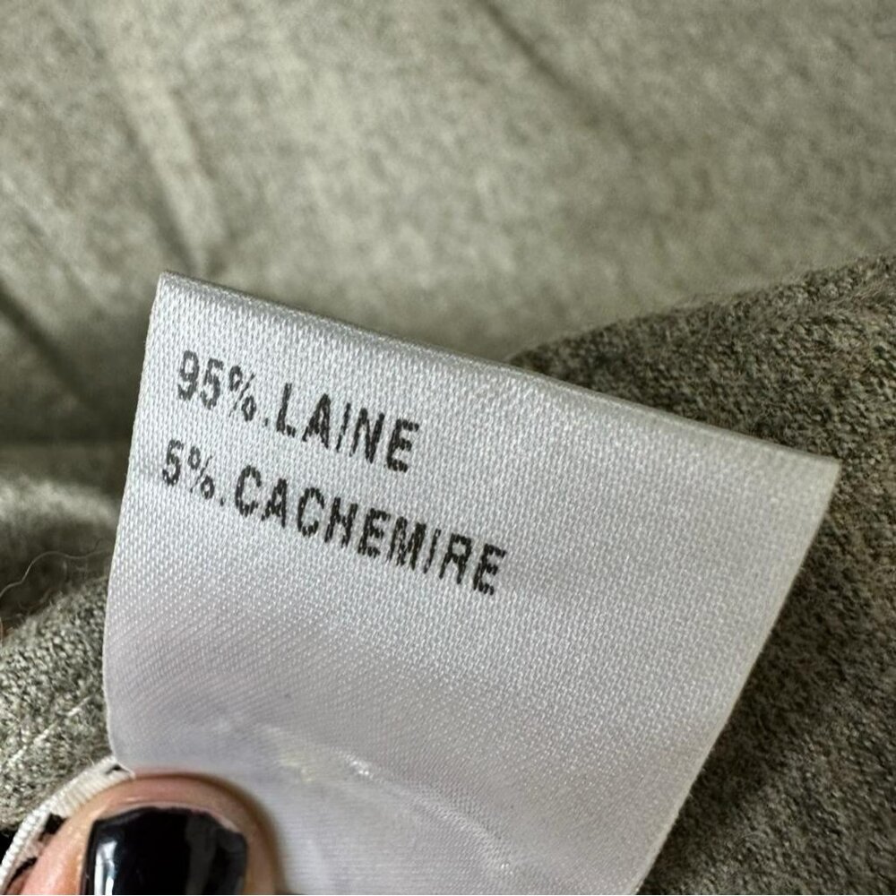 Chloé Womens Gray Pleated A-Line Wool & Cashmere Blend Skirt T44 Made In France - Picture 6 of 10